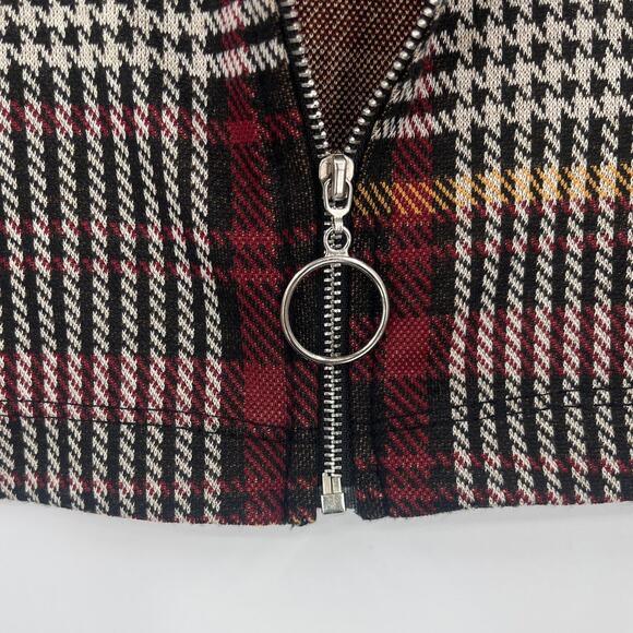 Y2K Rainbow Plaid Mini Skirt Sz L Grunge Houdstooth Punk Preppy Clueless USA 90s - Picture 8 of 8